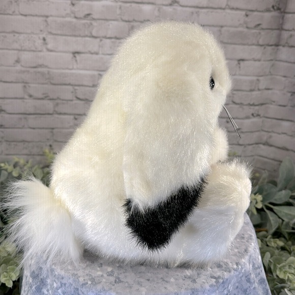 White Floppy Eared Bunny Rabbit Holding a Carrot Plush Stuffed Animal 🌟EUC🌟 - Picture 6 of 10